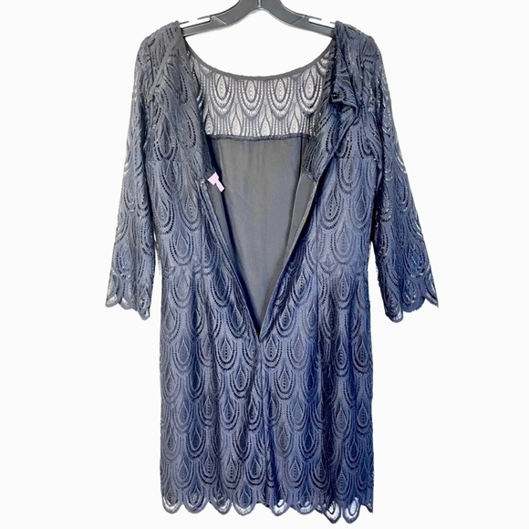 Lilly Pulitzer Hera Black Lace Sheath Dress Size 8 Cocktail - Picture 4 of 11